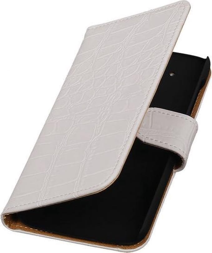 Wit Krokodil booktype cover hoesje voor HTC One X9