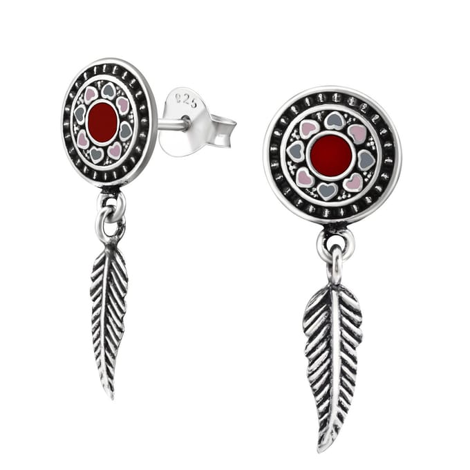 Montebello Oorbellen Bjork - 925 Zilver E-Coating - Veer - 8x23mm