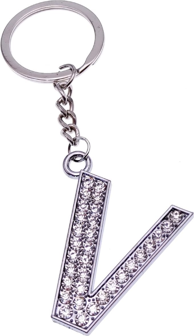 Sleutelhanger Diamant Letter - V