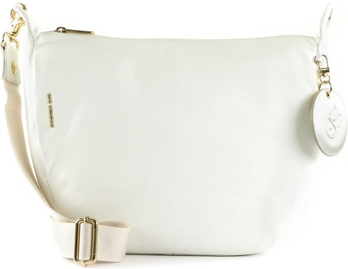 MANDARINA DUCK Leren Schoudertas Mellow Leather Crossover Optical White Wit