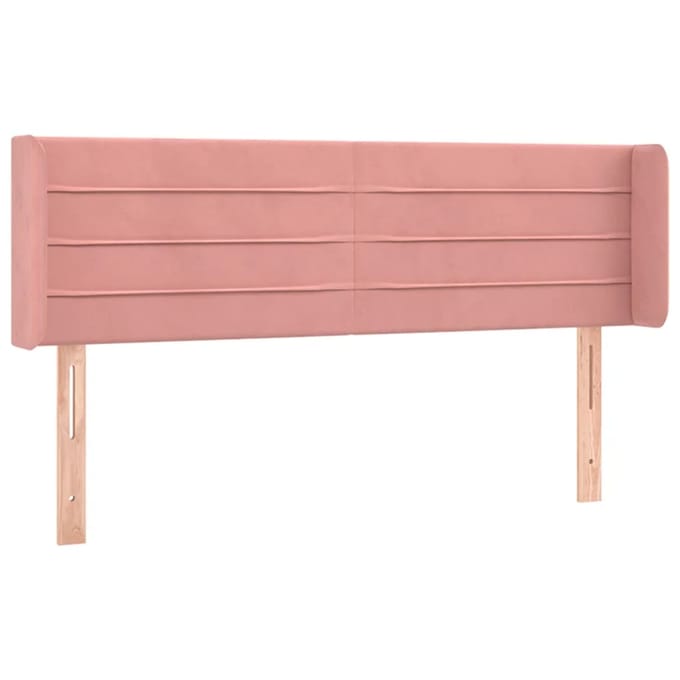 vidaXL - Hoofdbord - LED - 147x16x78/88 - cm - fluweel - roze
