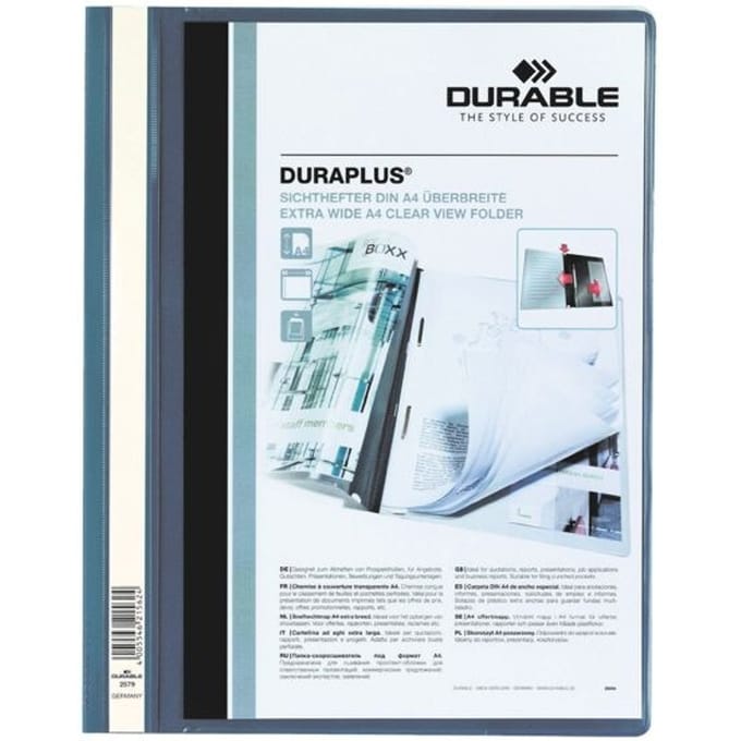 Snelhechtmap Durable Duraplus A4 donkerblauw