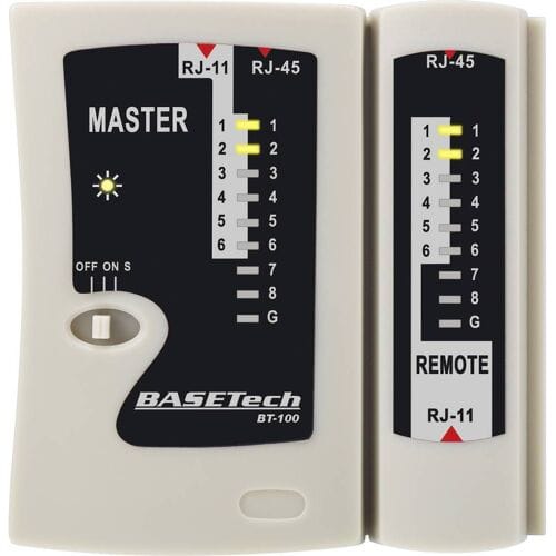 Basetech BT-100 BT-100 Kabeltester Geschikt voor: RJ-45, RJ-11