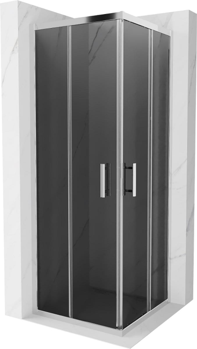 Mexen Rio vierkante douchecabine 70 x 70 , grafiet, chroom - 860-070-070-01-40