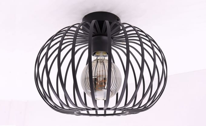 Plafondlamp - zwart metaal - 30cm