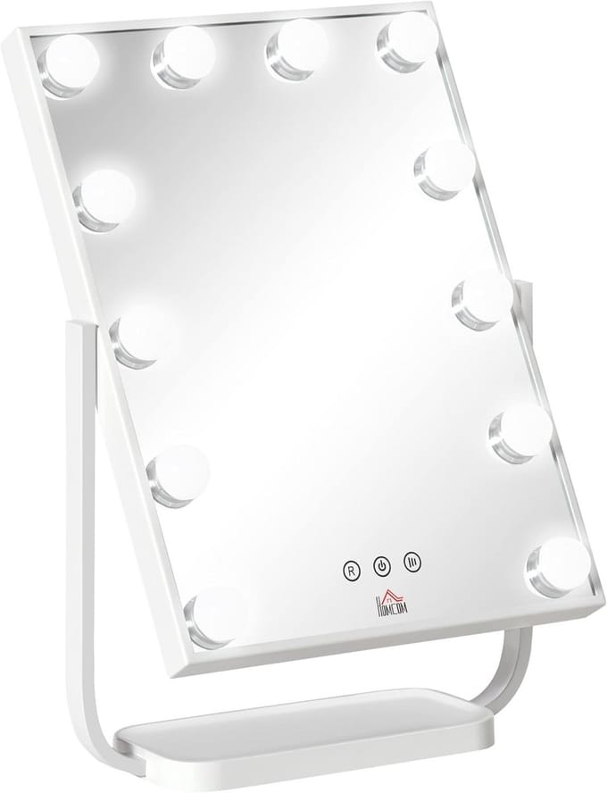 Make-upspiegel Hollywoodstijl met LED-verlichting en touchscreen