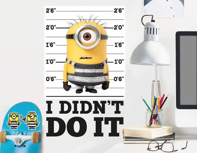 Minions Despicable 3 I didn't do it - Muursticker - Multi