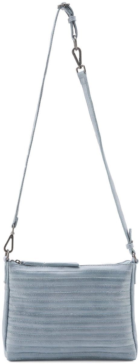 FREDsBRUDER Leren Schoudertas Layer Crossbag Sky Blue Blauw