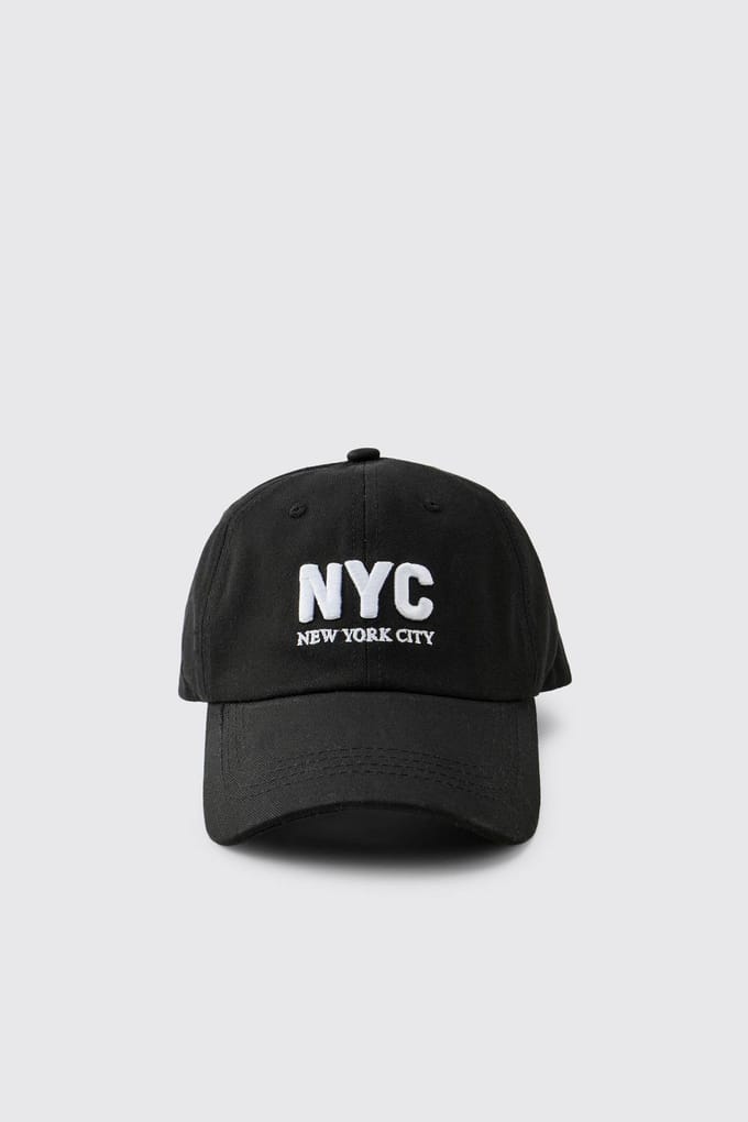 Nyc Geborduurd Petje | Black