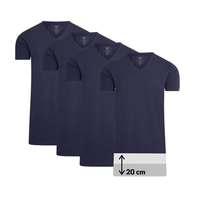 Cappuccino Italia - Heren Tee SS 4-Pack T-shirt - Blauw - Maat S