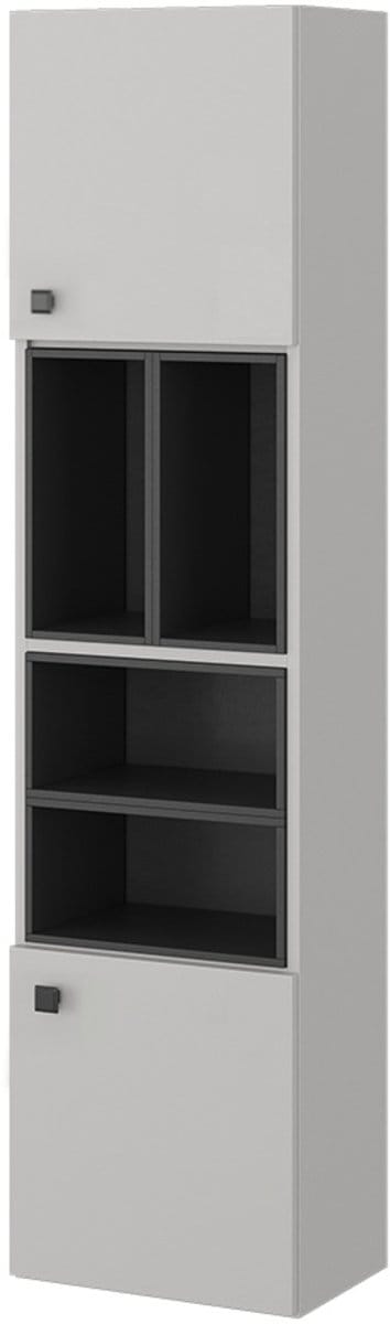 Vicco Gerta Badkamerkast – 37.5 x 150 cm met deur en open vakken Grijs