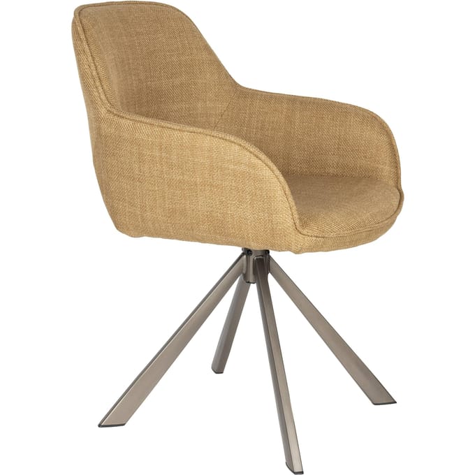 Housecraft Living Toye Eetkamerstoelen draaibaar Geel - Set van 2