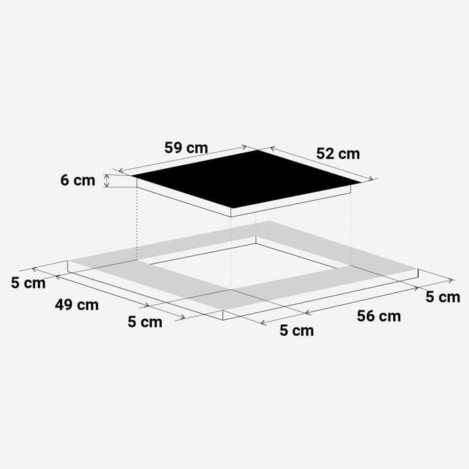 Inbouw Inductiekookplaat 3 Zones – 6000W – Touch Control en Timer