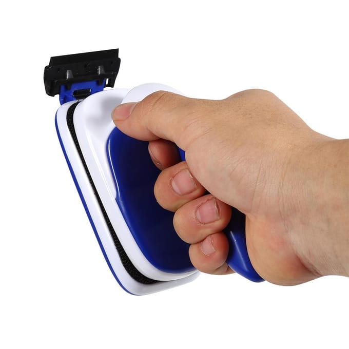 Drijvende magnetische borstel voor het reinigen van aquariumglas(L) Large blue