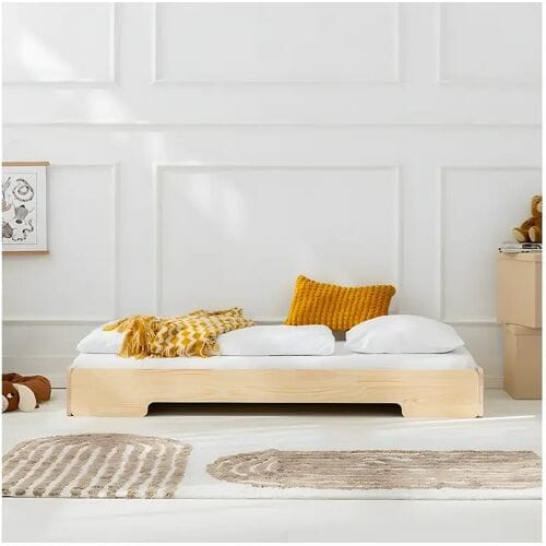 Petits-Meubles 90x200 vloerbed inclusief lattenbodem Léna Bois