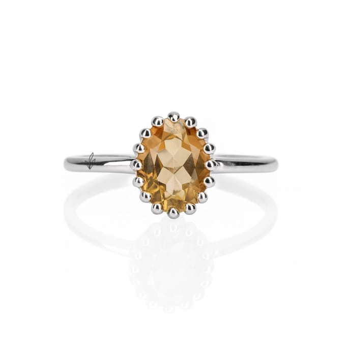 Natuursieraad | 925 sterling zilver citrien ring maat 16.50 | edelsteen sieraden
