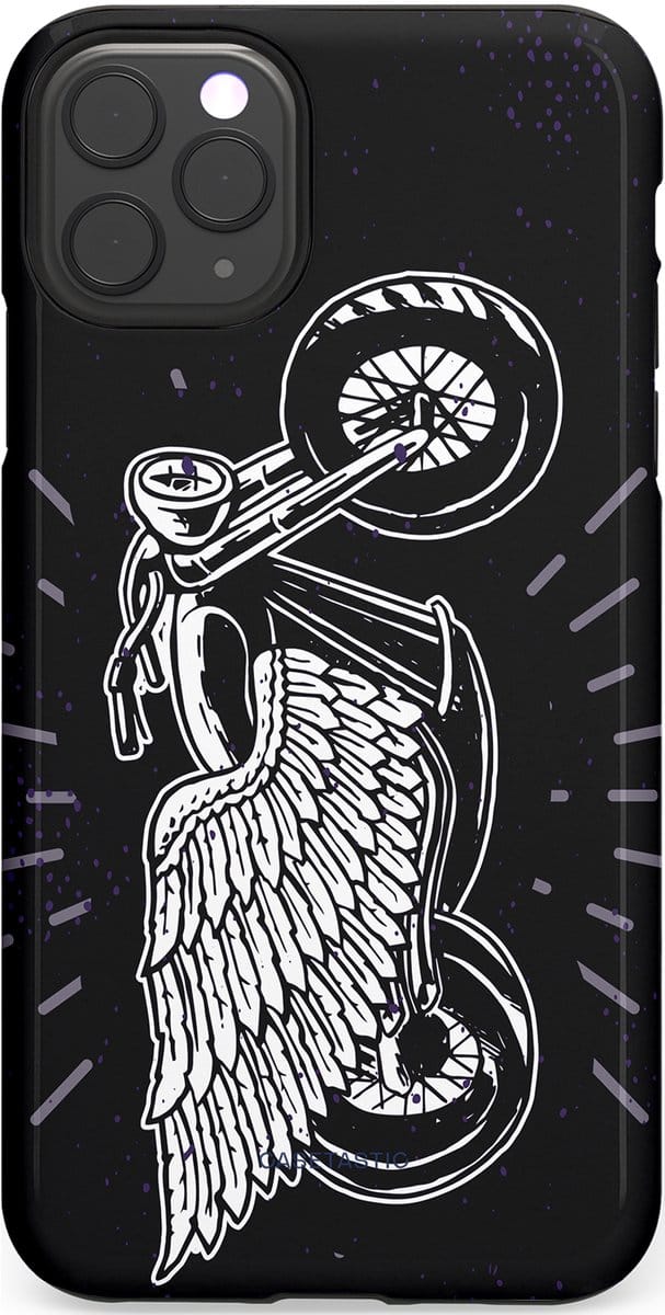 Casetastic hoesje geschikt voor Apple iPhone 11 Pro Max - Dubbellaagse bescherming - Retro highway - Fashion Case - Donkerblauw Zwart Grijs