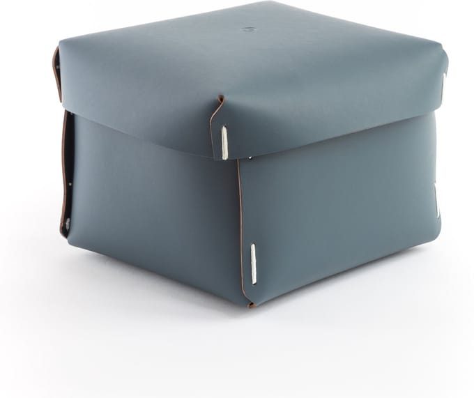 Vacavaliente - Ruca Opbergbox L - Gerecycled Leer - Blauw