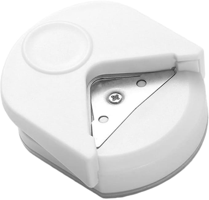 Hoekronder Papier - Afrondpons Karton - Knutselen Kaarten - Ingebouwde Afvalbak - 4mm Straal - Wit