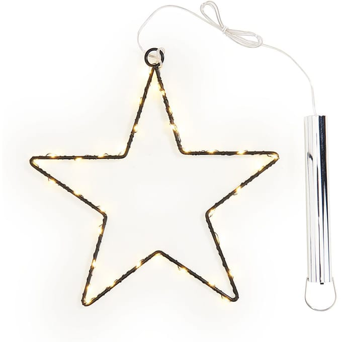 Metalen ster met mini LED snoer lampjes incl. timer 6/18 uur. - 35 LEDs