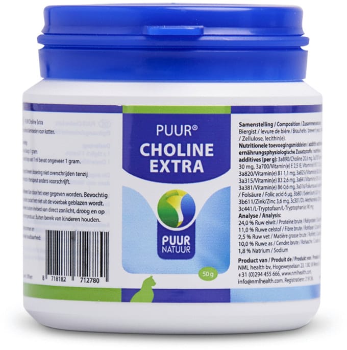 PUUR Choline Extra - 50 gram - Kat - Alternatief product voor Cholodin Kat
