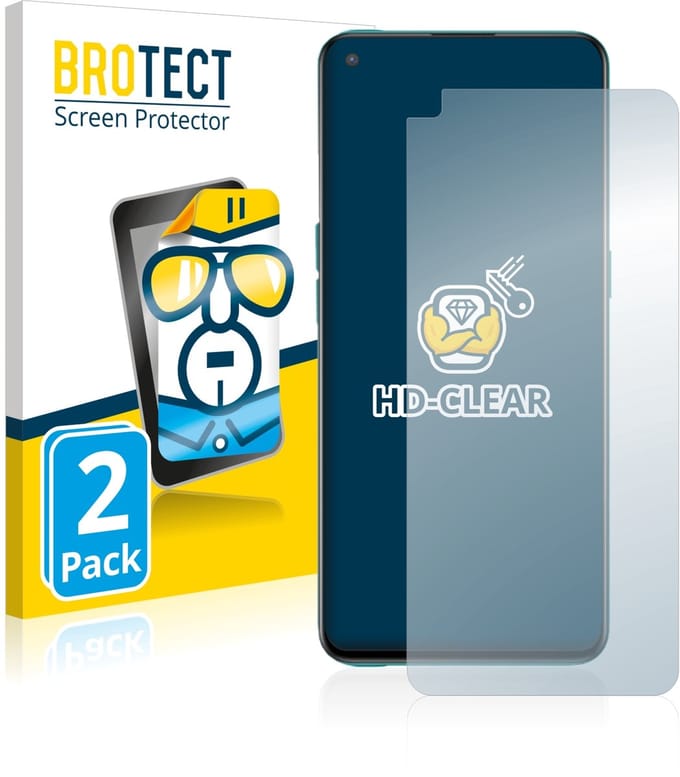 BROTECT - Screenprotector voor OnePlus Nord CE 5G - Folie Beschermfolie transparant 2 Stuks
