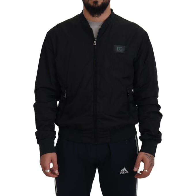 Zwarte Bomberjack Casual Stijl
