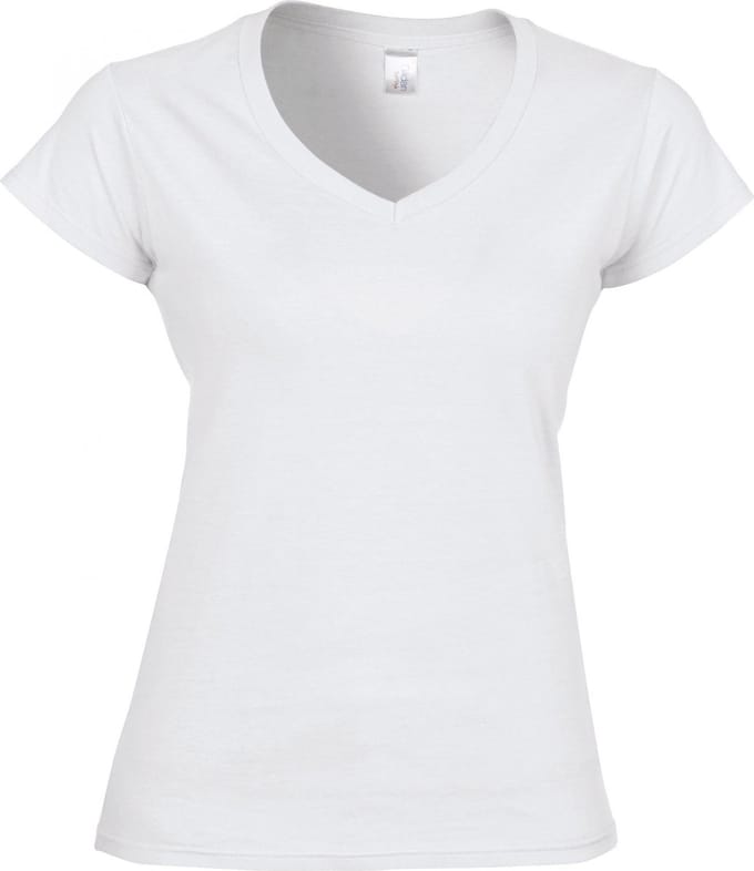 Gildan Softstyle® Fitted Ladies' V-neck T-shirt GI64V00L - White - XL
