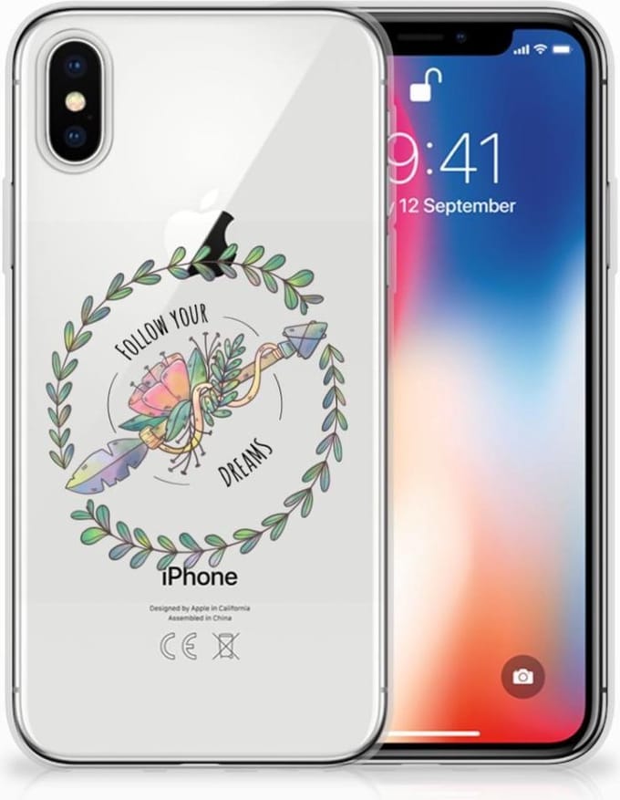 Apple iPhone X | Xs Telefoonhoesje met Naam Boho Dreams
