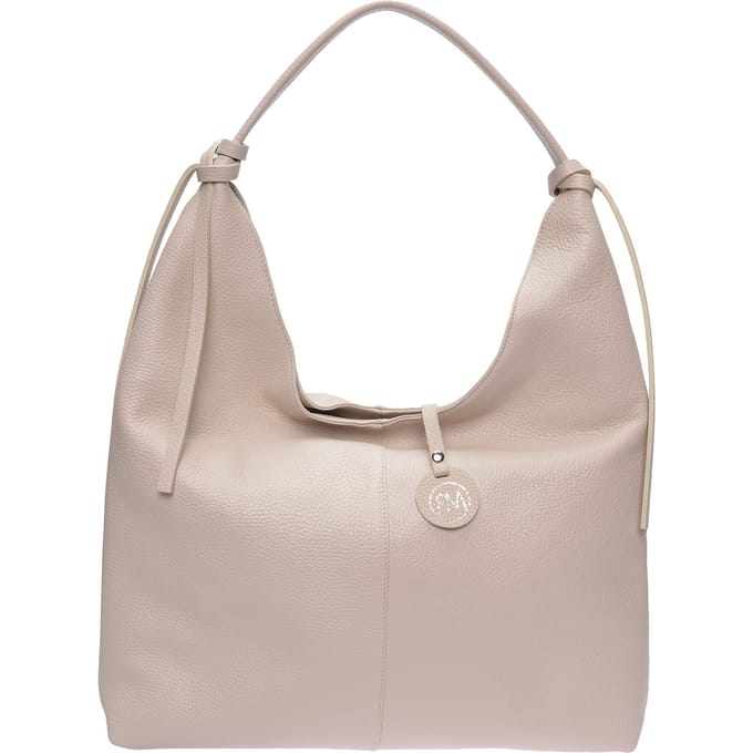 Roberta M Beige Rundleer Tas