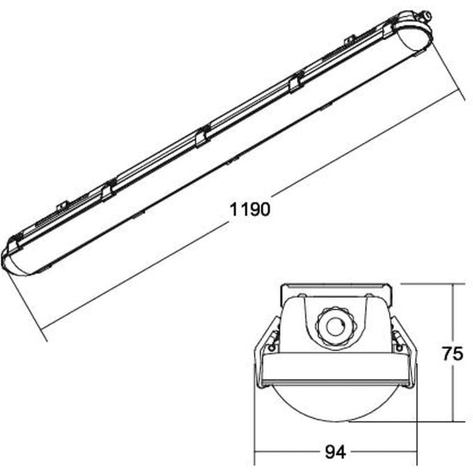 BRUMBERG Humid One Pro LED-inbouwlamp DALI 119 cm