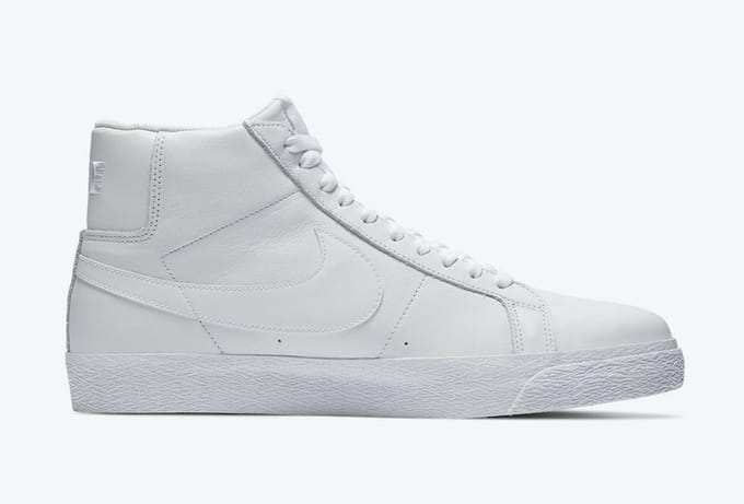 Nike SB Zoom Blazer Mid Skateschoen - Maat 38.5 - Wit/Wit/Wit / Wit - SB Zoom - Lifestyle - Unisex Sneakers - Doos zonder deksel