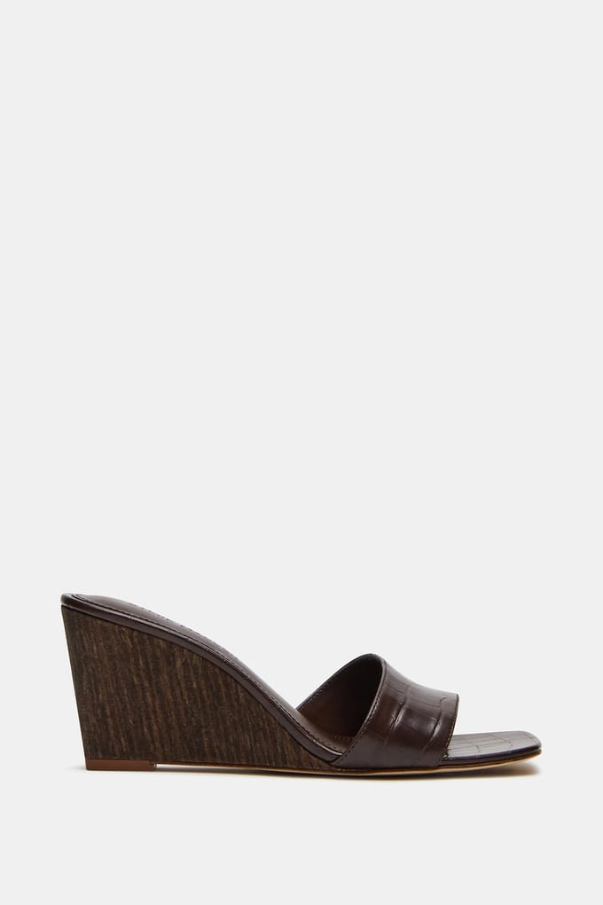 Steve Madden Curcio Mules Brown Croco Größe: 37 | Sandalen Outlet | Damen | Braun