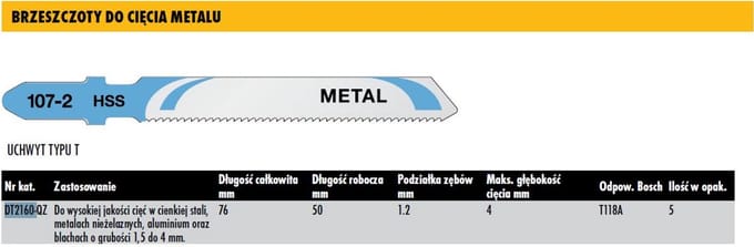 DeWalt DT2160-QZ - Figuurzaagblad - HSS - Metaal - 76mm