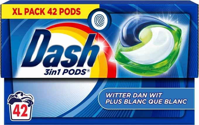 Dash Wasmiddelcapsules 3in1 Pods Witter dan Wit - 42 stuks