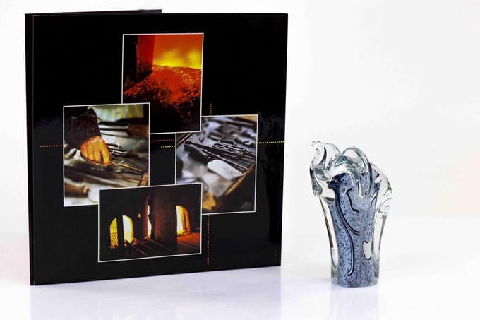 Olifant Beeld Grijs met Wit H12 cm Glas Sculptuur