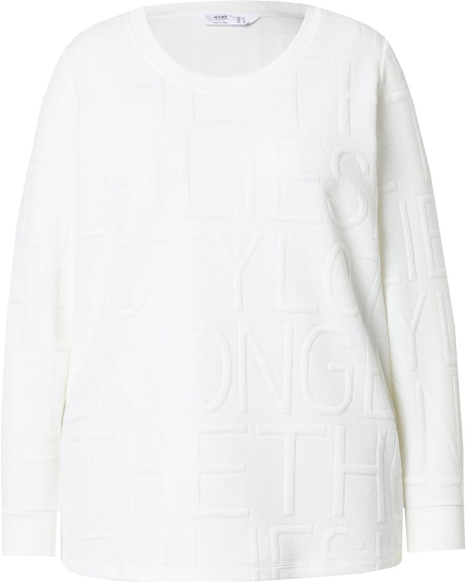 Angel of Style - Dames - Sweatshirt letterstructuur - Sneeuwwit - Maat 46
