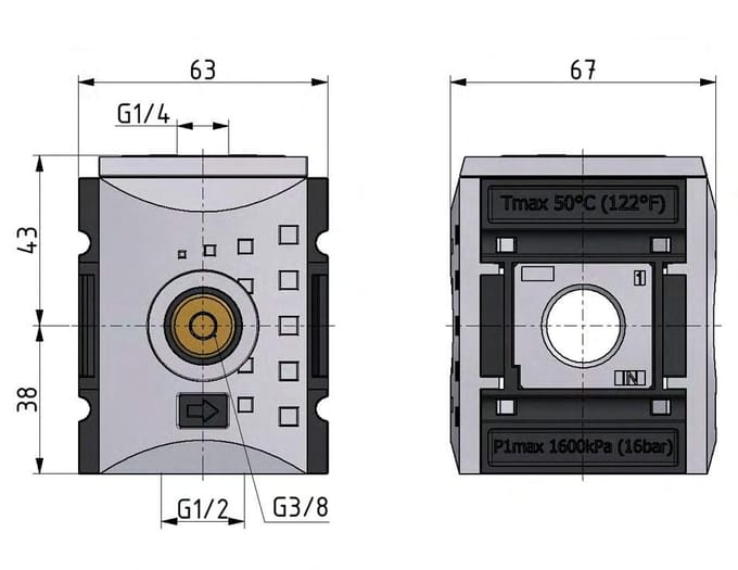 Drukschakelaar Distributeur G3/8 7250 l/min Futura 2