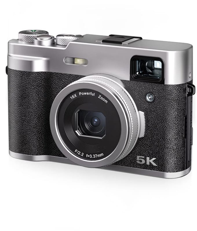 5K digitale camera met camera's aan de voor- en achterzijde, zoeker, autofocus, anti-shake