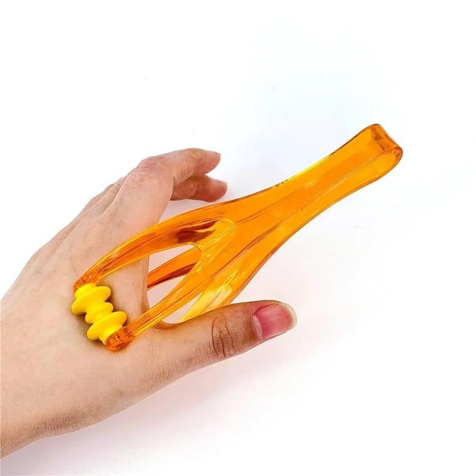 Masseur de doigts Mini masseur d'articulations de doigts avec poignée élastique pour la Circulation sanguine des doigts et la Relaxation musculaire jaune