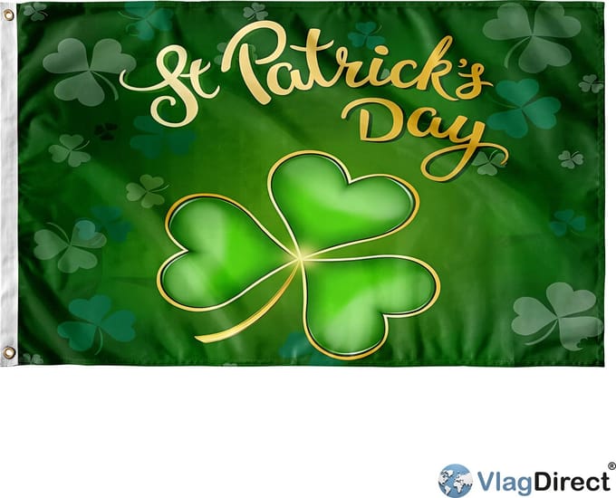 VlagDirect - St. Patrick's day vlag - St. Patrick's day feestdag vlag - 90 x 150 cm.