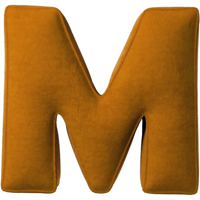 Kussen letter m Yellow Tipi Posh Velvet
