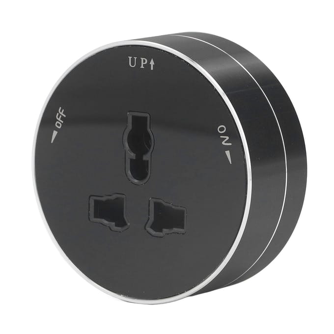 Verwijderbaar Power Track Stopcontact Draadloos Waterdicht Modern Rond Elektrisch Stekkeradapter met Indicator black