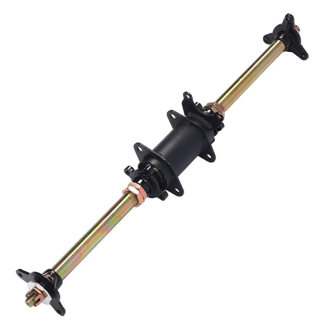 750mm 29 Inch Go-kart Achteras Assemblage met Frame Bevestigingsbeugel en Boutnaaf Flenzen voor ATV Off-Road Voertuigen Drift black