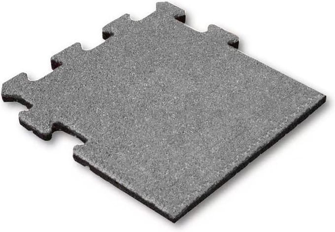 Rubber tegel 25 mm - 50 x 50 cm - Grijs - Puzzelsysteem - Zijstuk