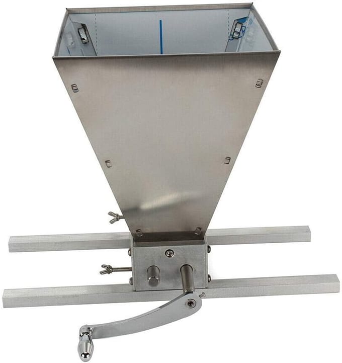 Graanmolen - Moutmolen Schrootmolen - Bier Brouwen - Verstelbare Dubbele Wals - 8 kg Capaciteit - Zilver
