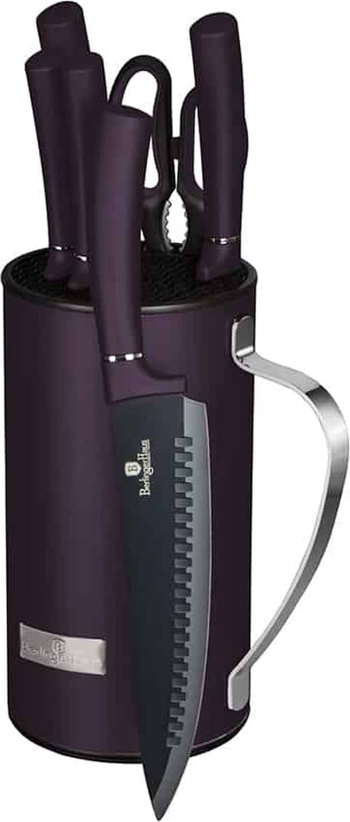 Berlinger Haus 2584 - 7 delige messenset - Purple Eclipse Collection - Zwarte messen