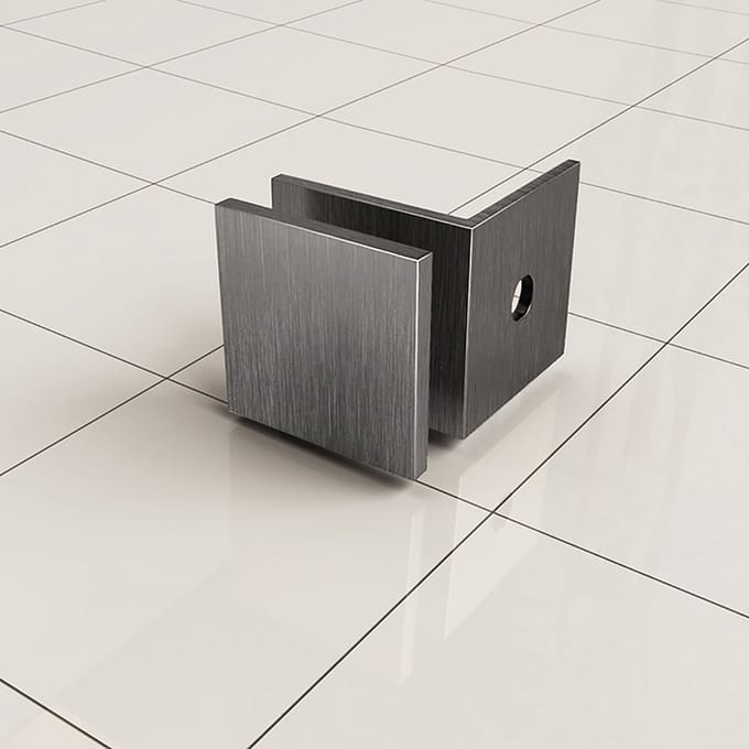 Wiesbaden Less Glaskoppelingset voor Profielloze Inloopdouche - Gunmetal - 2 Stuks