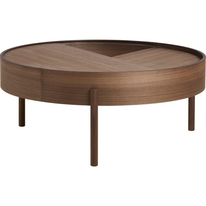 Woud Arc bijzettafel - notenhout - Ø89 cm