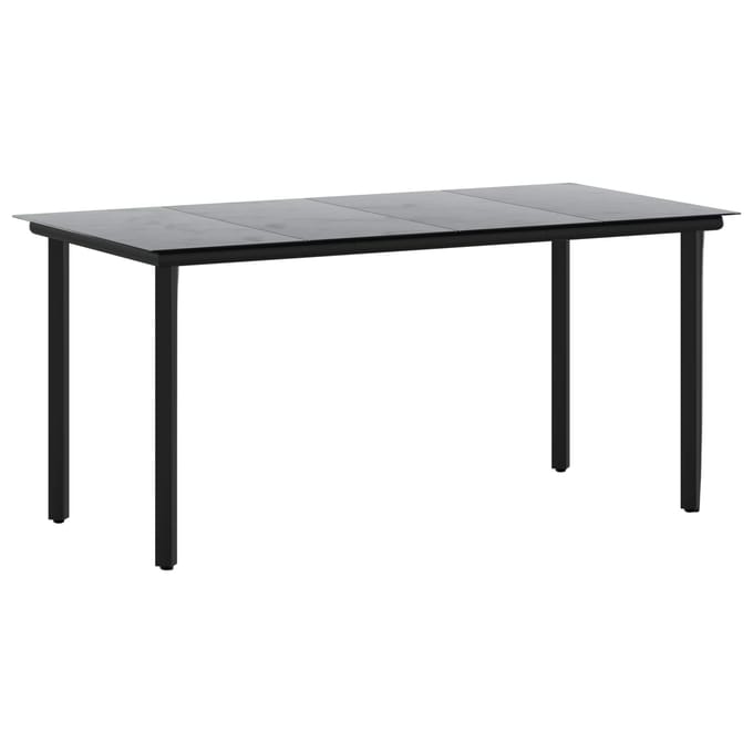 vidaXL - Tuin - Eettafel - Set - 7 - st - Zwart - en - Crème - Wit - Polyrotan
